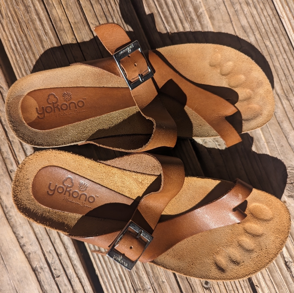 Yokono sz 6.5 M Brown leather sandles